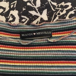 Brandy Melville Tops - rainbow stripe lettuce edge top Brandy Melville Tops - rainbow stripe lettuce edge top